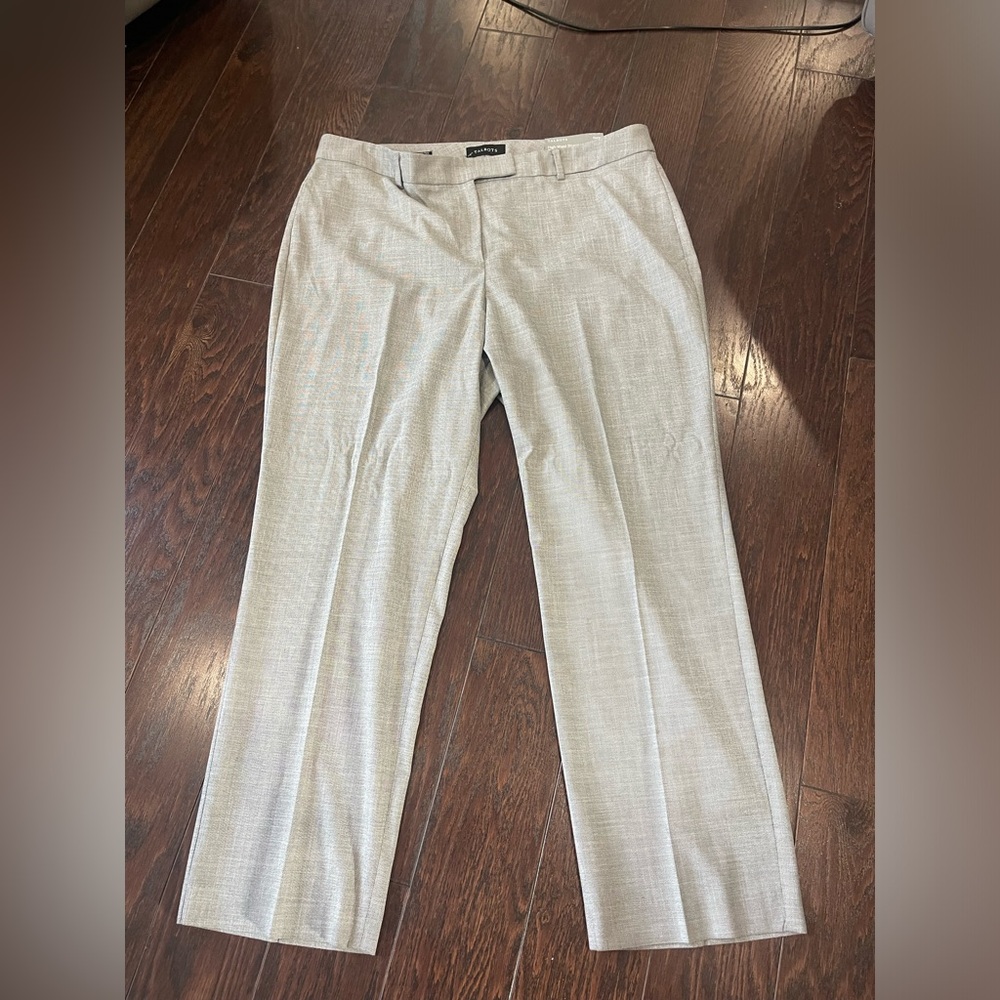 TALBOTS Women HIGH-WAIST STRAIGHT LEG Curvy CHAMBRAY Size 18 Career NEW